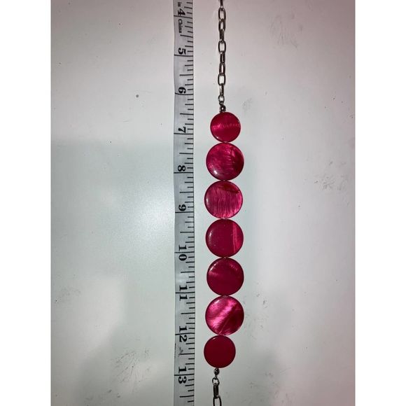 Pink flat circle necklace! - Picture 5 of 11